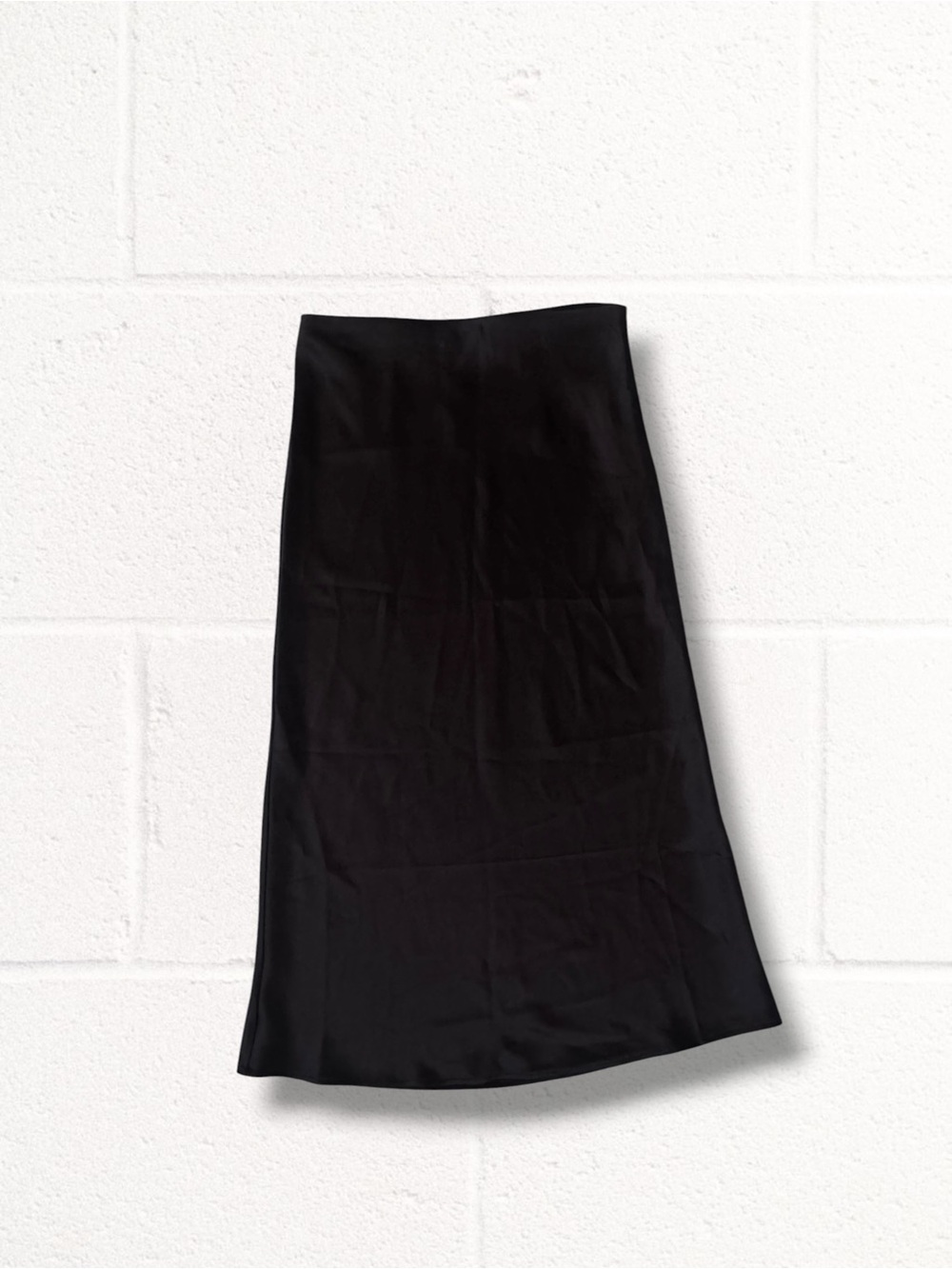 H&M Divided Dark Brown Satin Midi Skirt, Size 6 - Picture 7 of 8